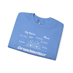 Grandmother Floral Names Sweatshirt — Cute Grandma Gift