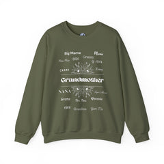 Grandmother Floral Names Sweatshirt — Cute Grandma Gift